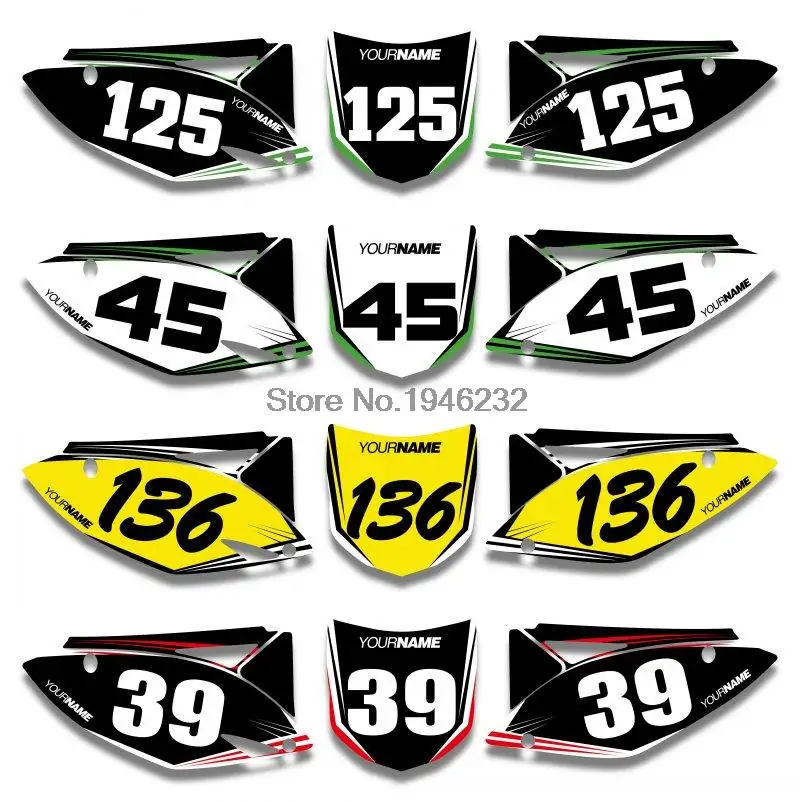 

H2CNC Custom Number Plate Background Graphics Sticker Decal For Kawasaki KX450F KXF450 2009 2010 2011 KX 450F KXF 450