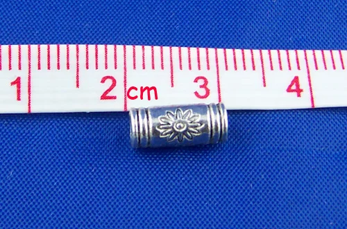 FUNIQUE 110 шт Серебристый цветок под старину трубчатые спейсеры бусины hole1.6 мм