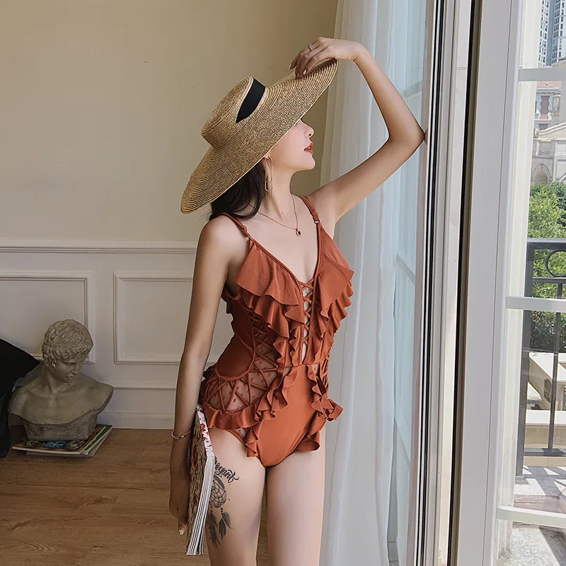 Плавание оправы Для женщин Одна деталь одежда 2020 пляжный купальный бикини