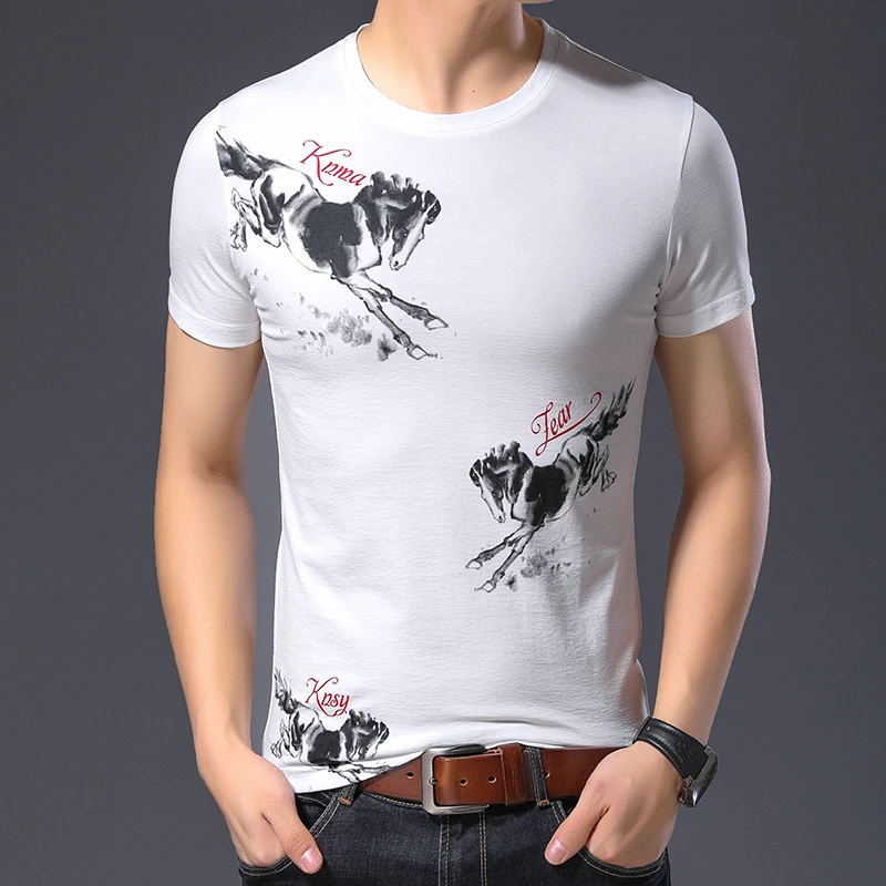 2019 Новая мужская футболка 3 цвета с коротким рукавом Тонкая young Мужская 3XL Размер