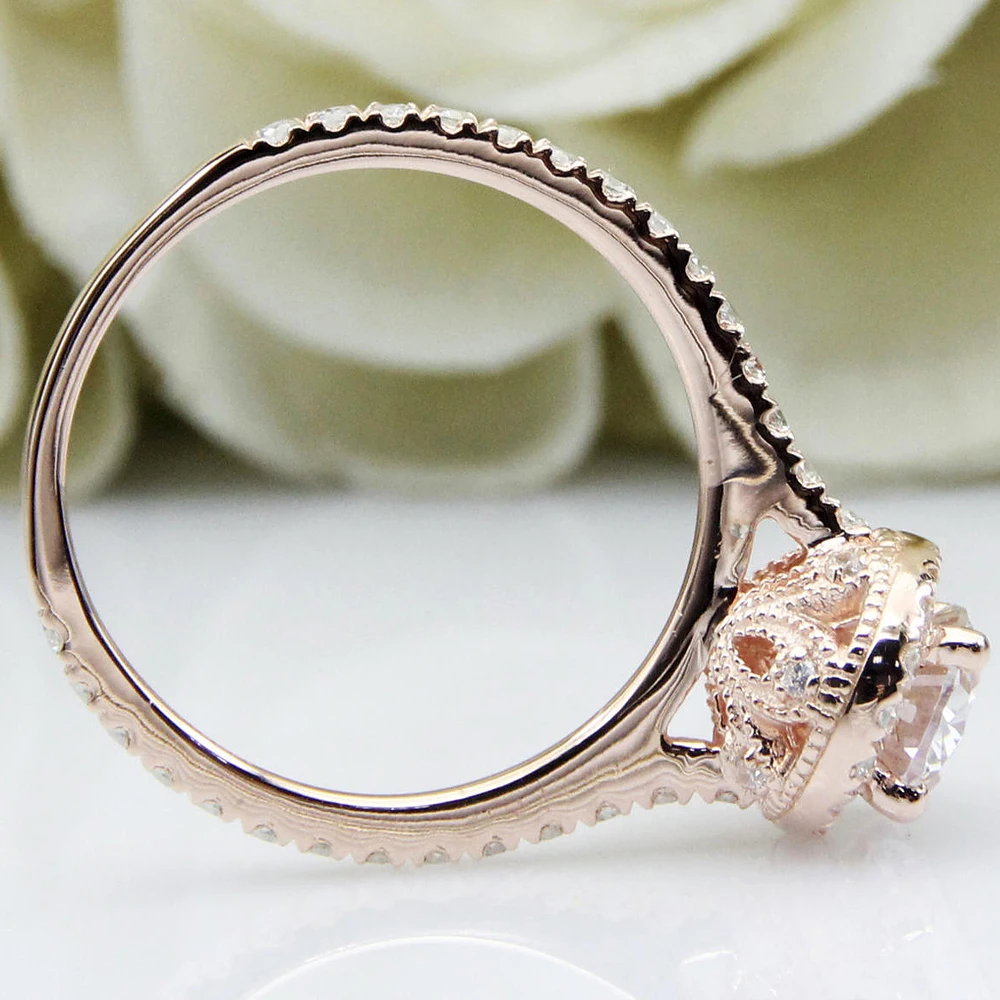1.5ct 6x8 мм овальная огранка блестящее моиссанитовое кольцо в 14K Золотое Женское