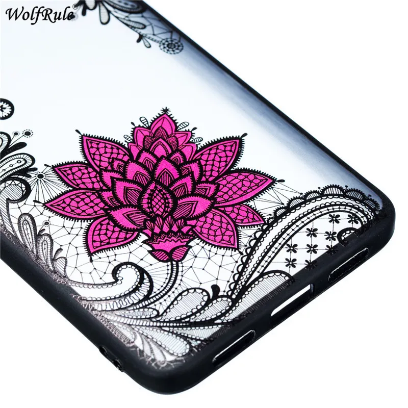 For Cover Xiaomi Mi 5S Case TPU &amp PC Embossed Lace Rose Pattern Bumper Housings Phone Mi5S 5.15'' |