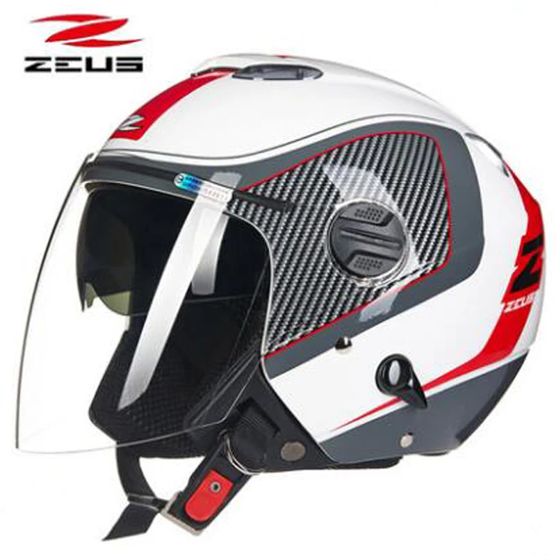Мотоциклетный шлем ZEUS двухсторонний с козырьком и открытым лицом 202FB ABS мужские/wo