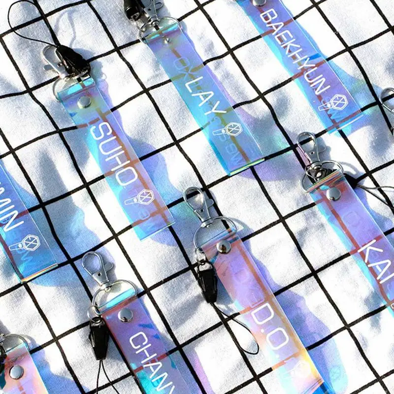 New Arrival 1 PC KPOP EXO Transparent Laser Lanyard Mobile Phone For Fans Gift | Мобильные телефоны и аксессуары