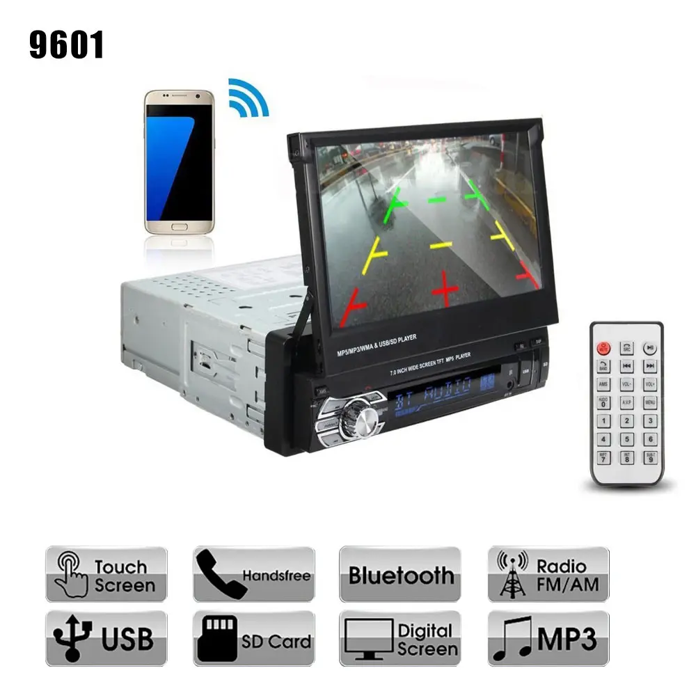 1 din автомобильный MP5 плеер Автомобильный MP3 MP4 мультимедийный Радио Стерео Bluetooth 7