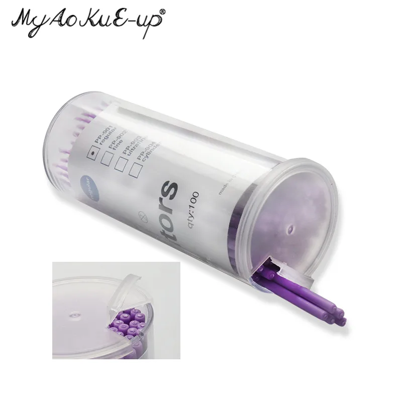 100 шт./бочка макияжная щетка для ресниц мини кисти наращивания одноразовый