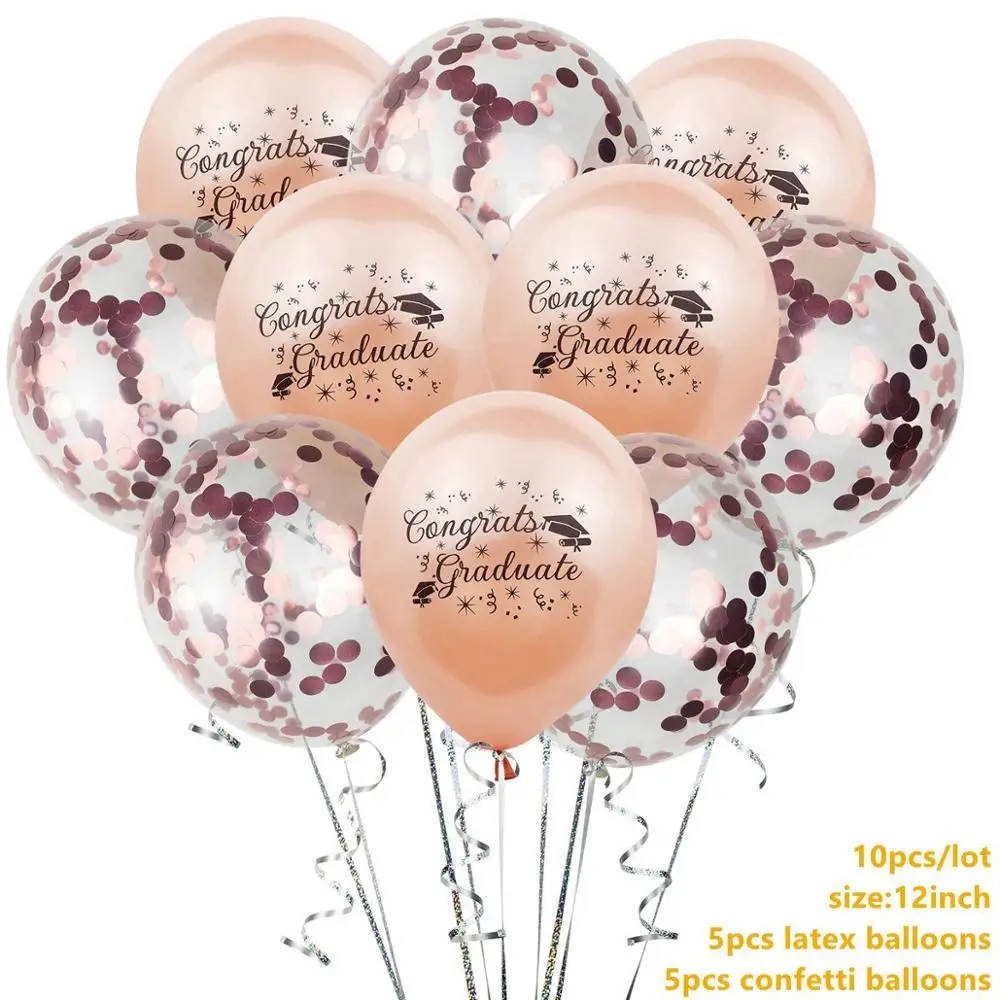 Graduation Balloons4 Taoup 10 шт. Золотое шампанское конфетти воздушные шары Выпускной фигурки Свадебные сувениры Выпускной круглый, из латекса баллоны аксессуары - Цвет: Graduation Balloons4