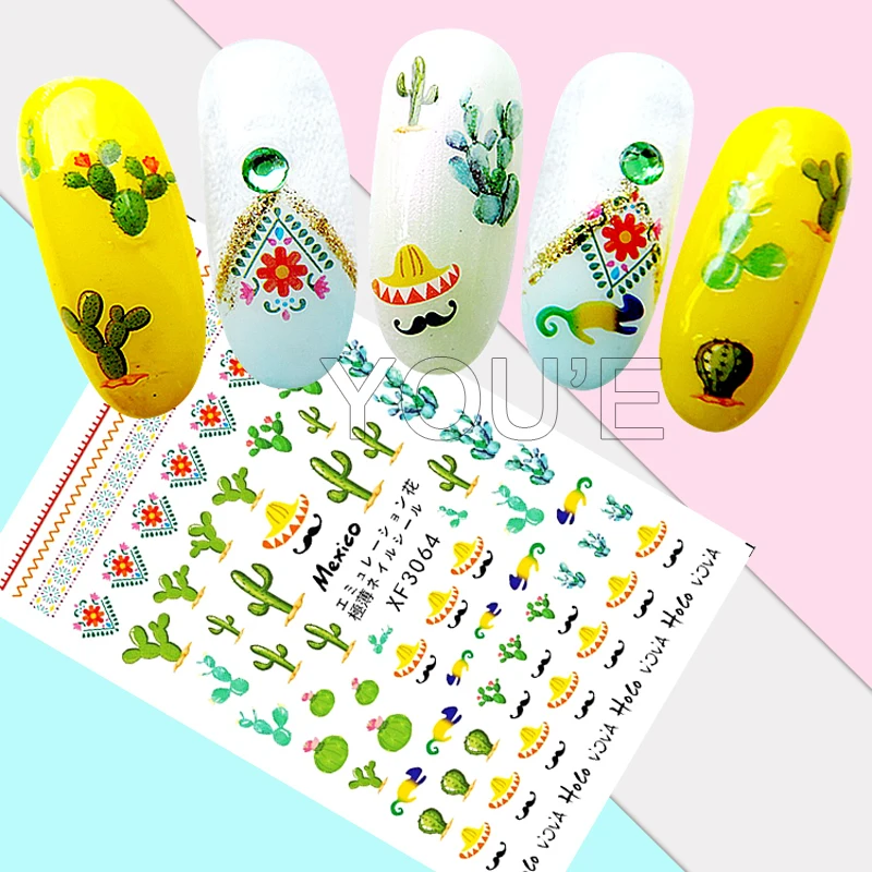 Nail Art Стикеры наклейки сиреневого цвета для девочек Клей Фиолетовый цветок