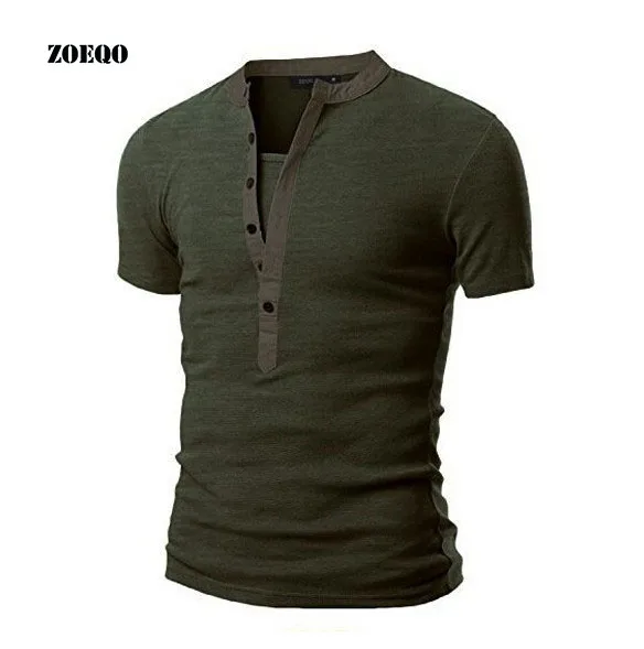 

New Summer Style Mens Short Sleeve T shirt Tee Men's fashion Slim collar stitching short-sleeved T-shirt men