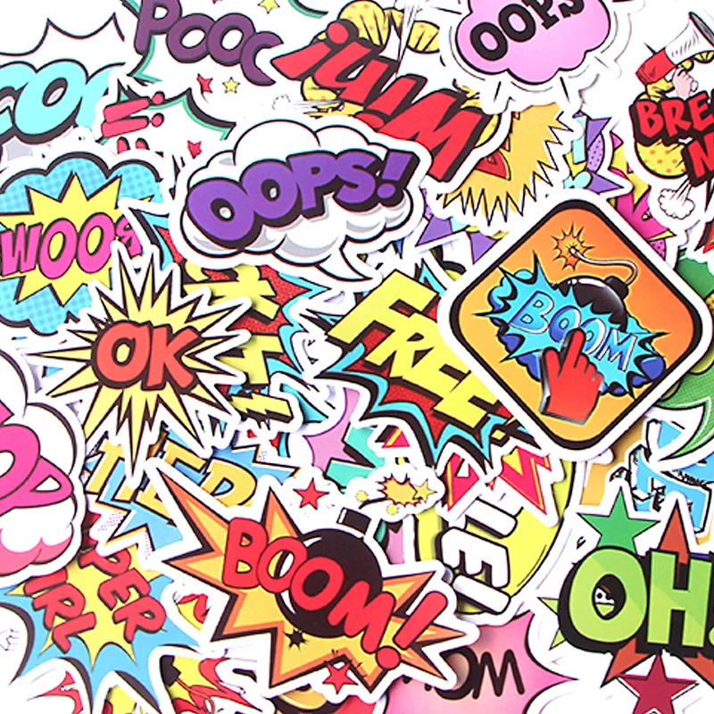 

40pcs Text stickers Creative badges DIY decoratives stickers Cartoon style for DIY wall notebook phone scrapbooking album E0604