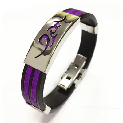 YB0315-2-Purple Qevila Горячая Мода браслет Мужчины огонь простой нержавеющей стали регулируемые браслеты для мужчин Корейский Европейский стиль Браслеты подарок бохо - Окраска металла: YB0315-2-Purple