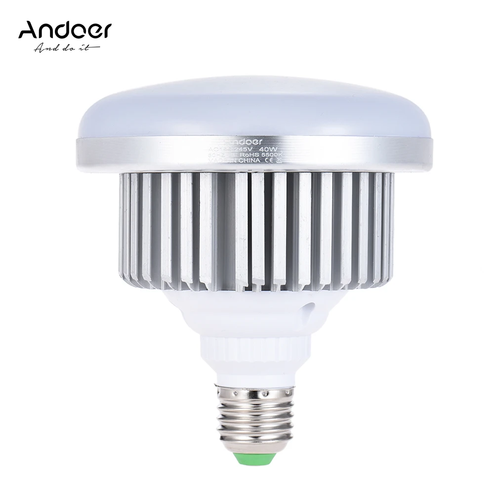 Энергосберегасветодиодный Светодиодная лампа Andoer E27 40 Вт 5500 к мягкий белый свет