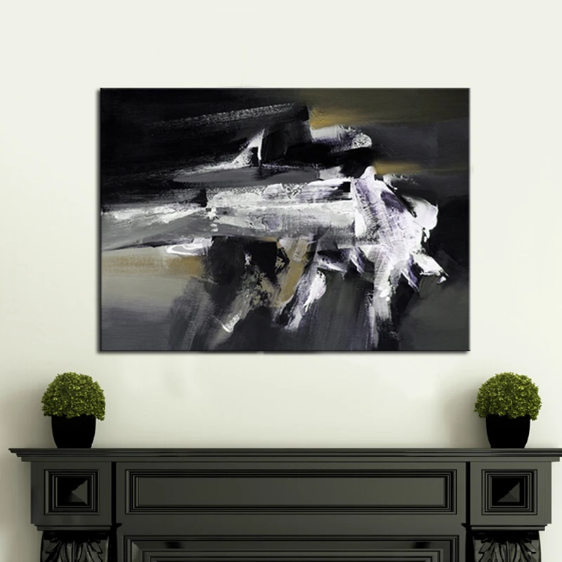 2016 новейший дизайн Горячая продажа 100% ручная роспись простой акриловый черный