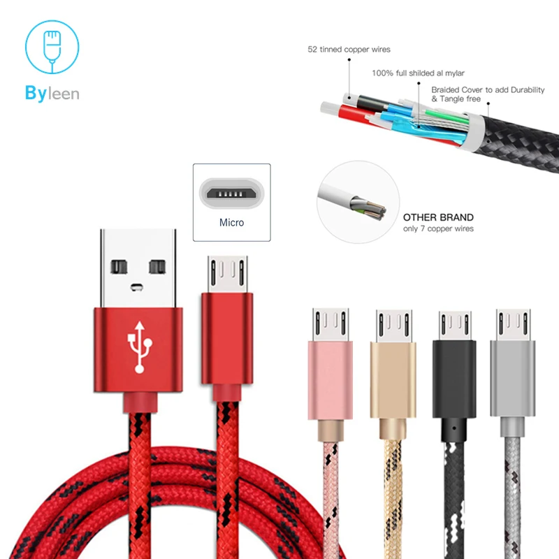 Нейлоновый зарядный кабель Micro USB для Android LG V10 G5 G4 Allview P6 eMagic X3 Soul mini P8 Energy E3 скакалки