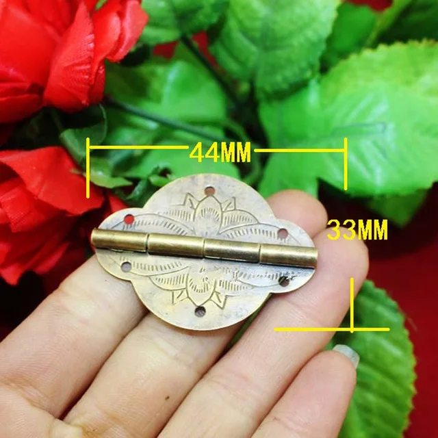 1 шт. 44x33 мм бронзовая латунь летучая мышь цветочный узор резные декоры петли деревянный подарок петля для шкатулки для украшений фурнитура мебели