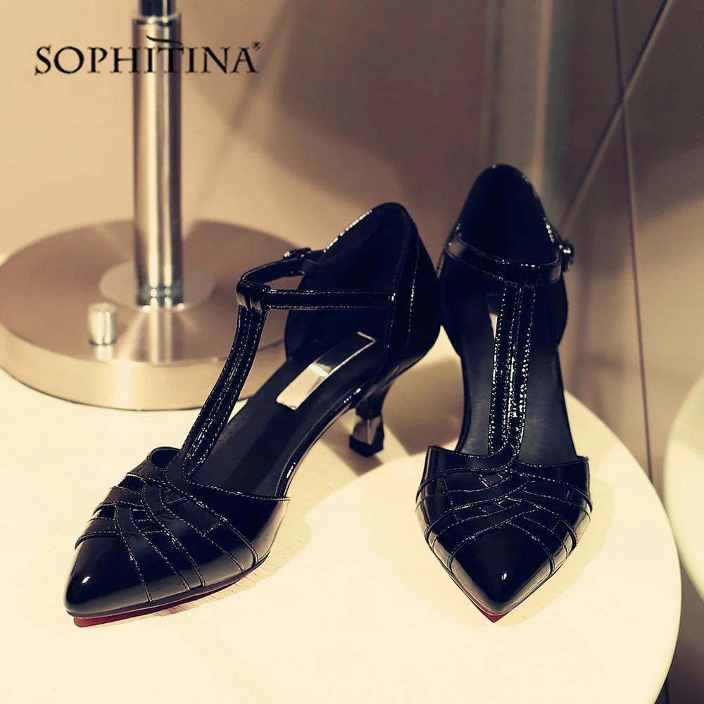 SOPHITINA/удобные босоножки; модные туфли с пряжкой на ремешке и закрытой пяткой; высококачественные женские босоножки из натуральной кожи; MO73
