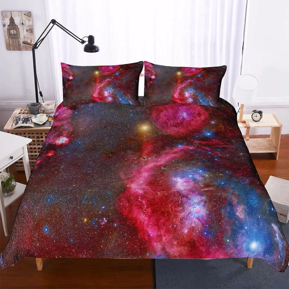 Starry Sky 3d Print Designer Bedding Sets Space Earth Planet Comforter Bed Quilt Cover Sheets King Size Bedlinen F | Дом и сад