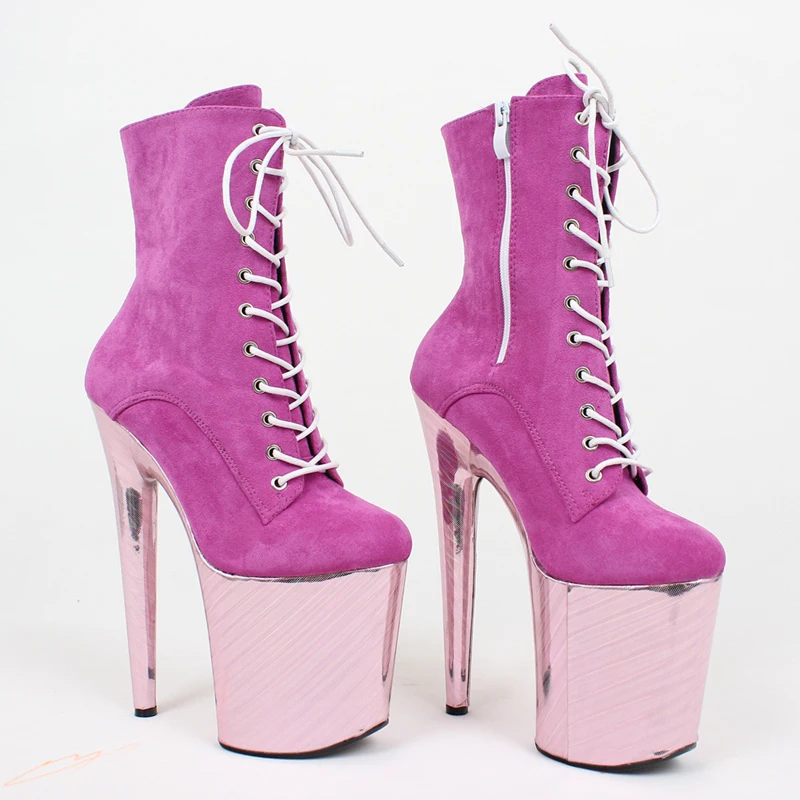 

Extreme High Heel Boots Pink erotic lap dancing ankle boots size36-43