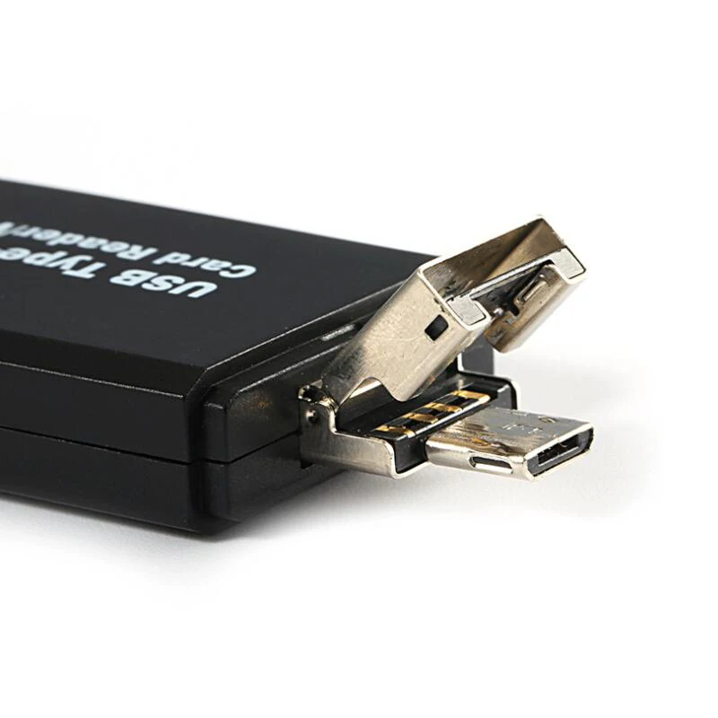 Высокоскоростное устройство для чтения карт OTG Type C & micro USB 3 в 1 USB2.0 универсальное