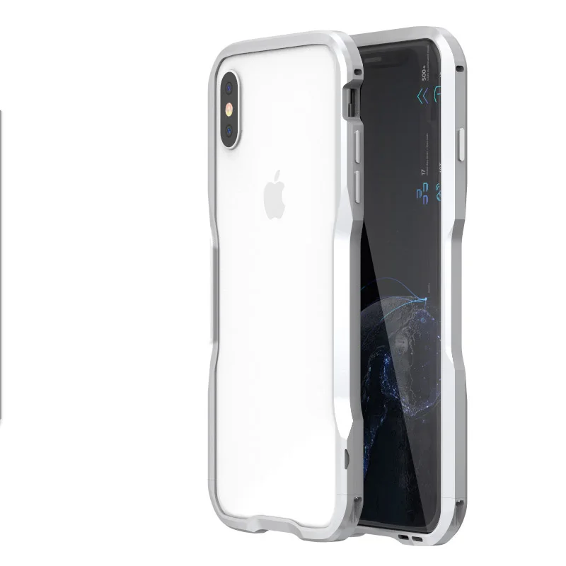 Алюминиевая рамка 360 Защитный армированный чехол для телефона для iphone X XS чехол для MAX XR металлический бампер для iphone 7 8 Plus чехол Coque - Цвет: white