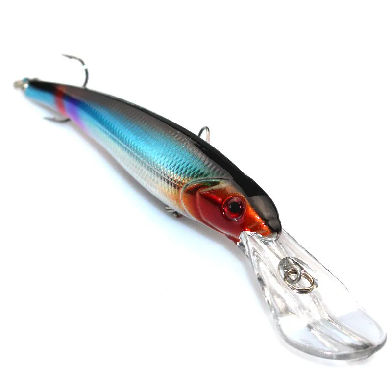 New Minnow Fishing Bait165mm 29g Deep Sea Trolling Jigging Lures 8color Hooks Tackle | Спорт и развлечения