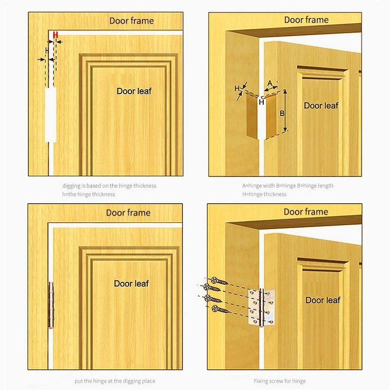 Stainless Steel Door Hinge 4 Inch Wooden Heavy Duty Mute Bearing Hinges Sub-mother Hardware Accessory | Обустройство дома