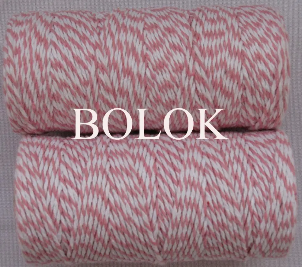 

Free shipping double color cotton Baker twine (110yards)(Pink/white) 15PCS/LOT