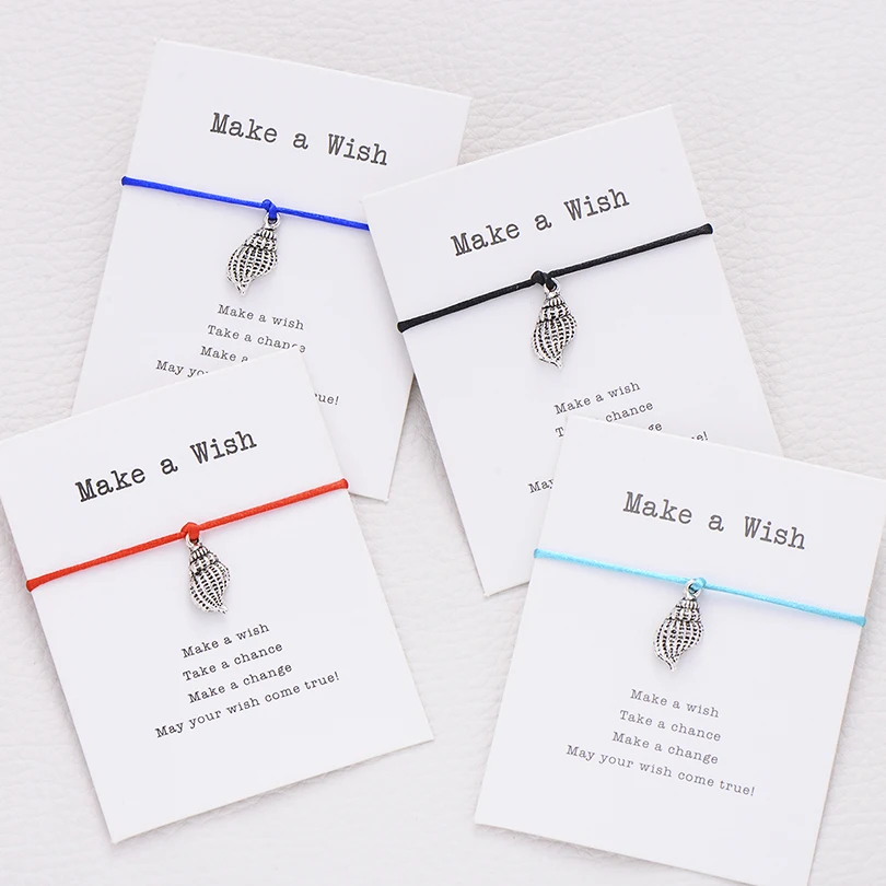 Fashion Red String Braided Conch Charm Bracelets for Women Love Silver Wish Bracelet Couple Lovers' Jewelry Party Gift Wholesale |