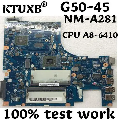 KTUXB ACLU5/ACLU6 NM-A281 для lenovo G50-45 Материнская плата ноутбука 5B20G38064 процессор A8-6410 DDR3 тестовая работа