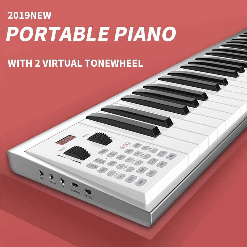Портативная многофункциональная midi-клавиатура za-o 61 /88 клавиш bluetooth электронное