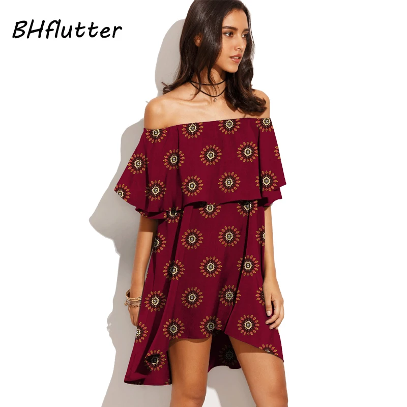 Платье BHflutter женское короткое с воротником-лодочкой пикантные вечерние платья