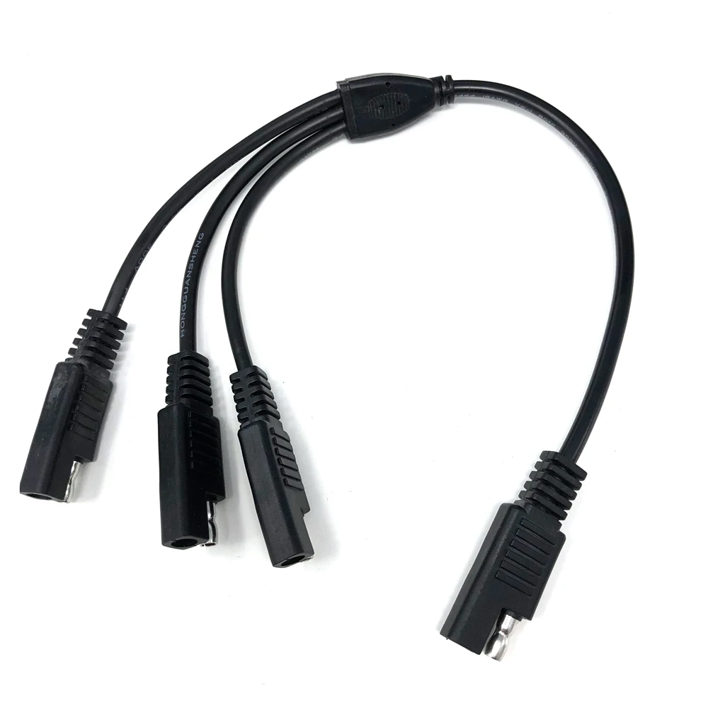 35 см 18AWG SAE удлинитель питания y-разветвитель от 1 до 3 коннектор 2-контактный