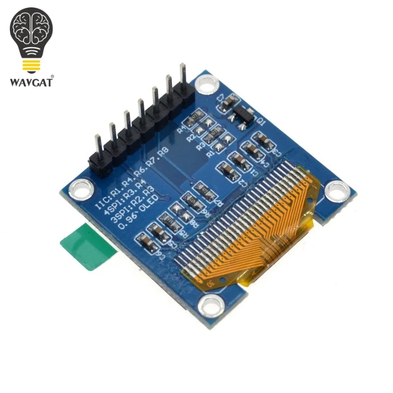 Модуль дисплея WAVGAT 0 96 дюйма SPI OLED белый цвет 128X64 7Pin чип драйвера SSD1306 для arduino|128x64 - Фото №1