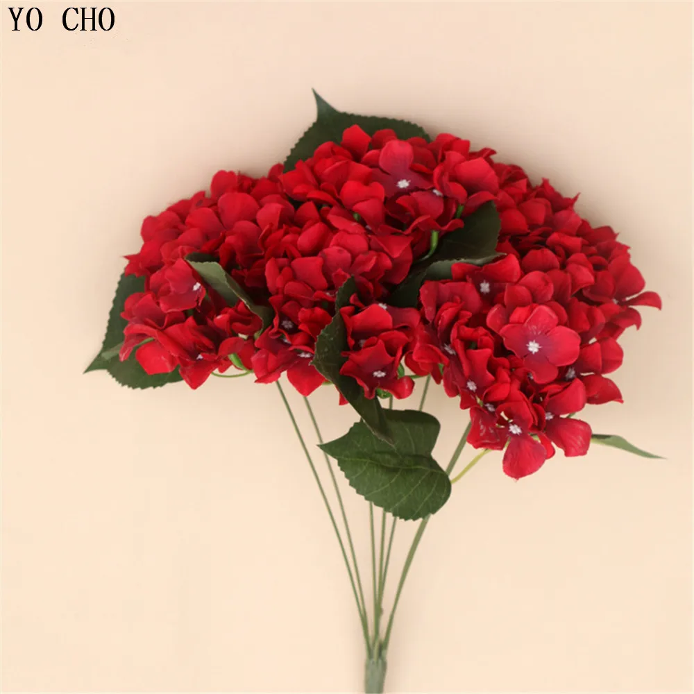 Большой Шелковый букет гортензии искусственные цветы свадебные украшения