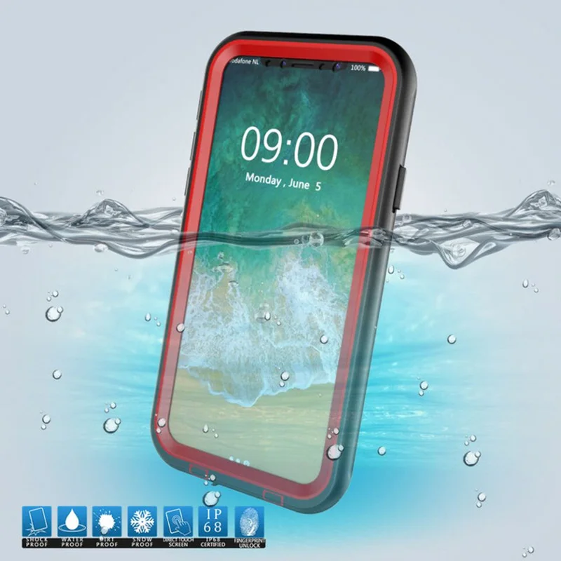 BFOLLOW IP67 Водонепроницаемый чехол для iPhone 6 6S Plus/7 8 Plus/X Жесткий с кнопкой 360 Полный