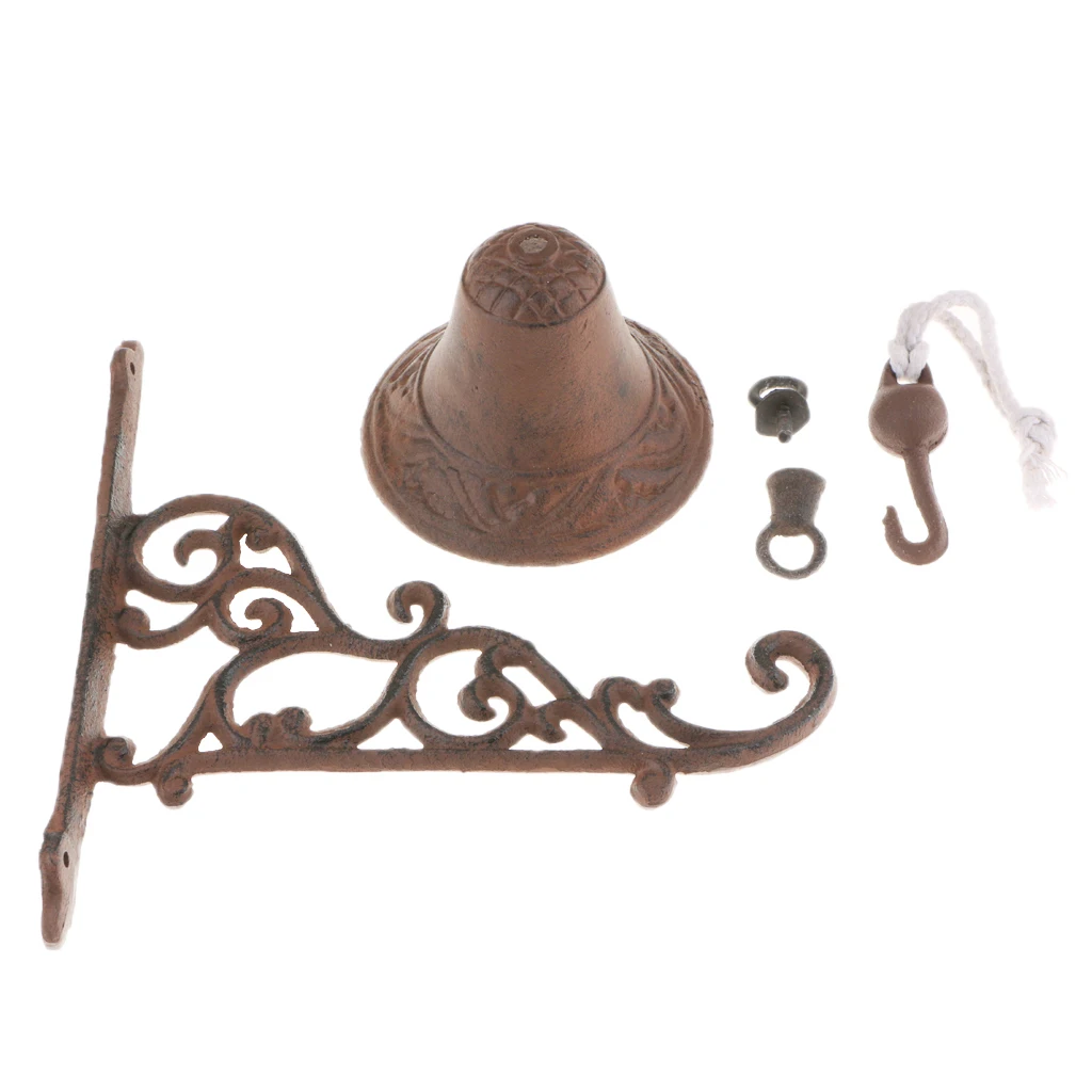 Винтажный стиль коричневый металлический Железный дверной звонок настенный