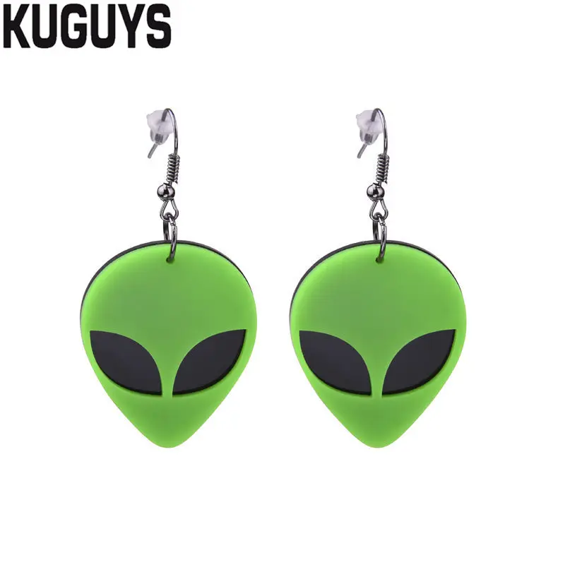 Женские акриловые геометрические серьги KUGUYS трендовые капельки зеленого