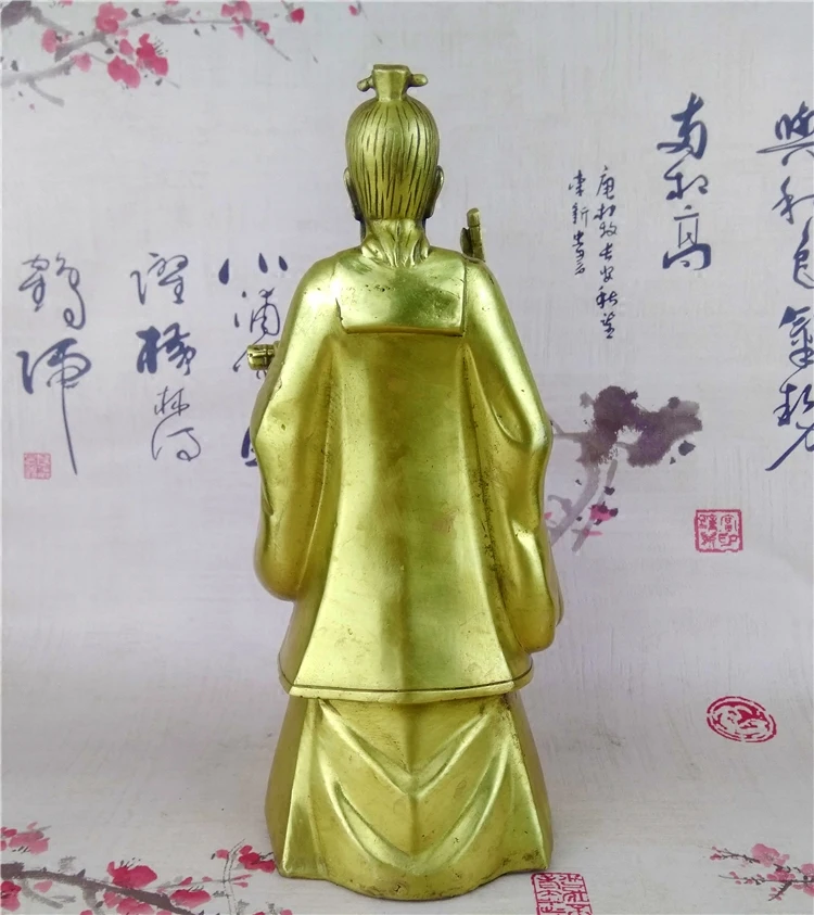 SHUN brass copper Ginger teeth God statue Decoration Jiang Taigong station seal List take Hit the whip Home Adornment | Дом и сад