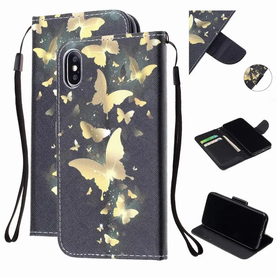 Роскошный чехол-кошелек из искусственной кожи чехол для iPhone 5 5S SE 6 6 S 7 8 Plus, флип-чехол для телефона IPhone X XS Max XR Touch5 6, Coque