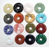 wholesale 25mm natural stone malachite crystal agates circle round disk pendant 12pcs charms for diy necklace jewelry making