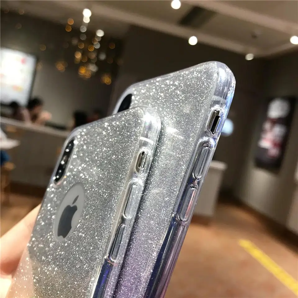 Блестящая текстура градиентный чехол для iphone X блестящий XR XS MAX 6s 7 8 Plus Huawei P20 Lite P30