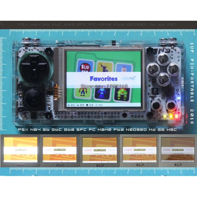 Металлическая игровая консоль Gameberry Retropie Lakka Raspberry Pi 2 8 дюйма PiX с портативной