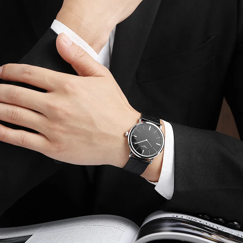 Relogio masculino люксовый бренд GUANQIN простой дизайн мужские Ультра тонкие кварцевые