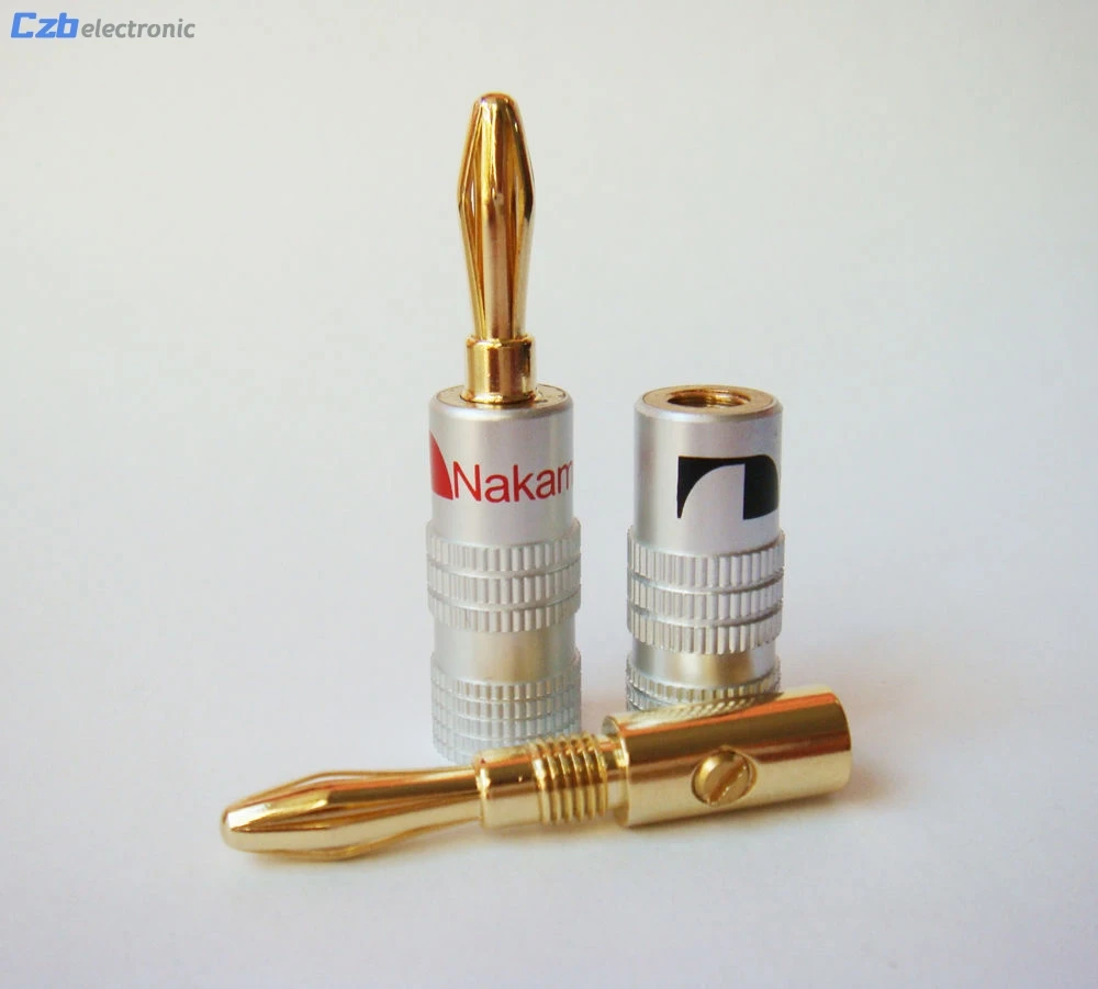 Sindax 4 мм Nakamichi штекер банана для видео 24 K динамик медь черный и красный