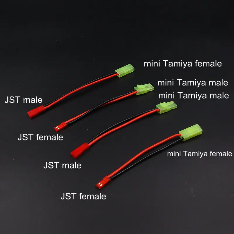 Переходник с JST на mini Tamiya male female 10 см мягкий силиконовый провод 18AWG для RC hobby