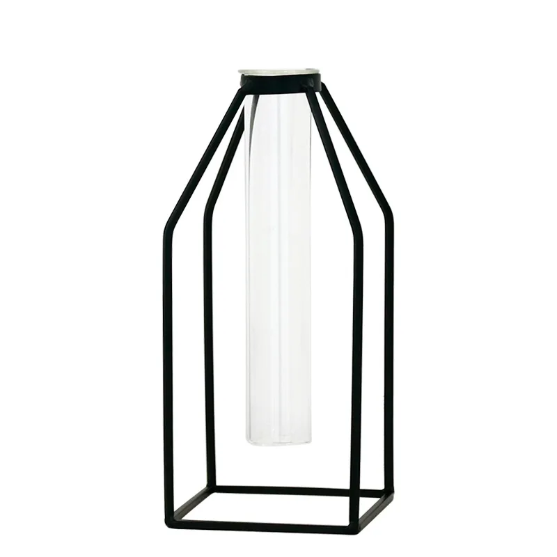 INS скандинавский ветер черная железная Геометрическая и стеклянная ваза