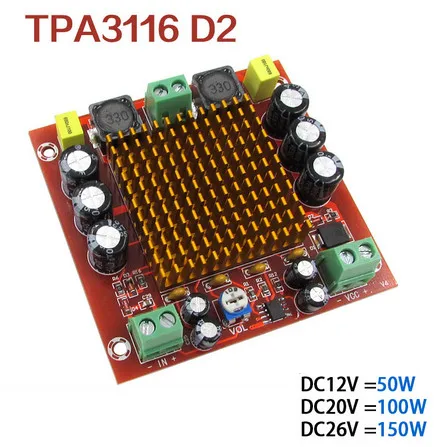 KYYSLB DC12-26V 150 Вт домашний аудио усилитель плата TPA3116DA моноканальный цифровой