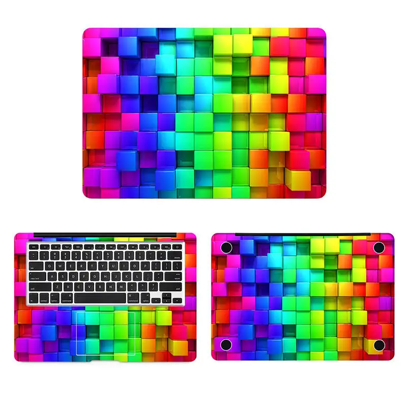 Радужный 3D чехол с бриллиантами на весь корпус для Macbook наклейка Pro Air Retina 11 12 13 15 6