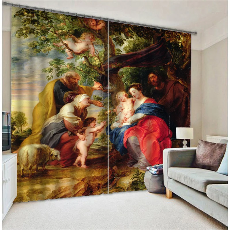 

Customized Apple Luxury 3D Blackout Window Curtain Drapes For Living room Bed room Hotel Wall Tapestry Cortinas
