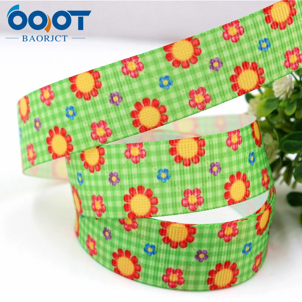 OOOT BAORJCT 175234 22 мм 10 ярд ленты с цветами Термальность печатным рисунком grosgrain
